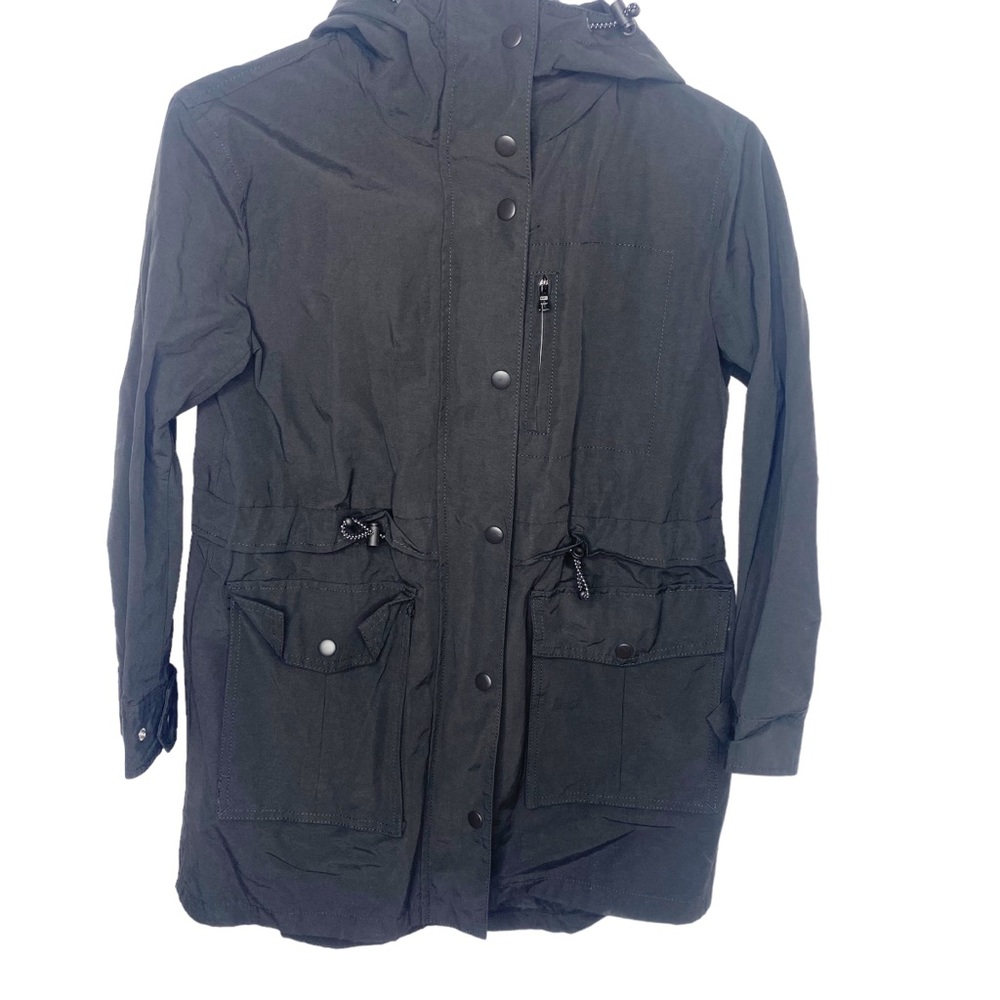 J.Crew utility jacket hooded parka jacket black size XXS petite